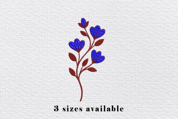 Blue Floral Branch Embroidery File Review