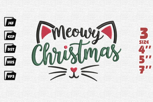 Festive Meowy Christmas Cat Embroidery Design Review