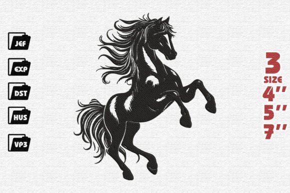 Majestic Rearing Black Stallion Embroidery Design Review