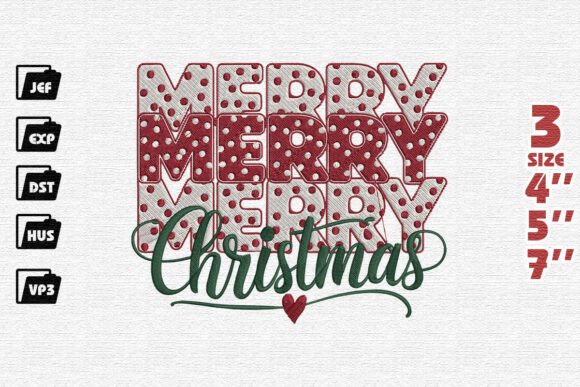 Retro Polka Dot Merry Christmas Embroidery Review