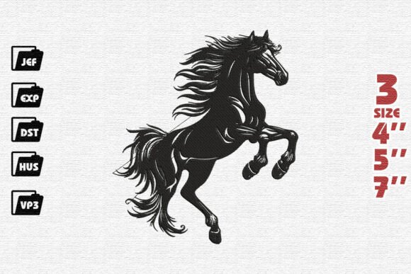 Review: Majestic Rearing Black Horse Embroidery Design