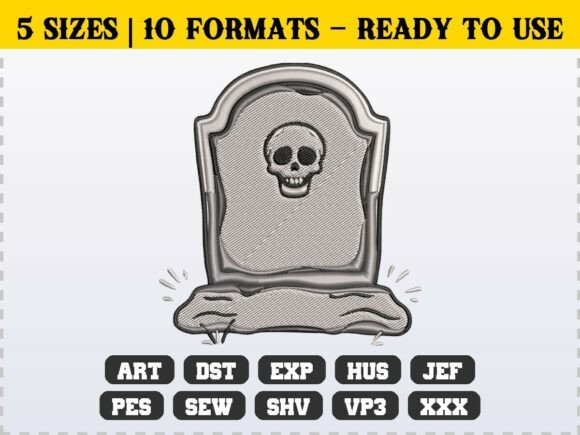 Spooky Grave Skull Tombstone Embroidery Review