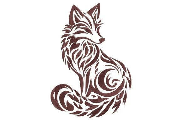 Tribal Fox in Chocolate Brown Embroidery Design Review