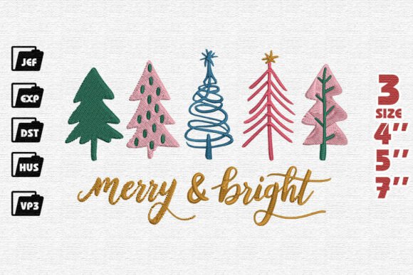 Whimsical Merry Bright Christmas Tree Embroidery Review